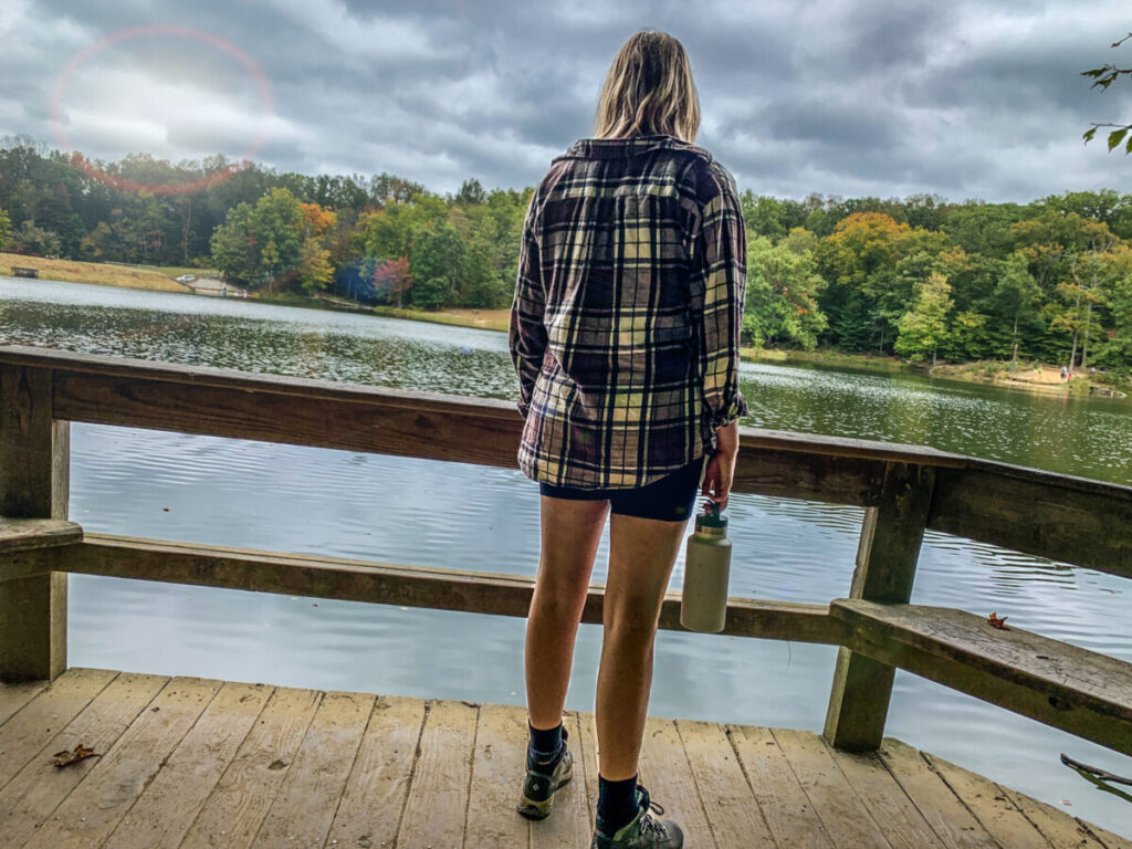 Abbie looking at a lake
