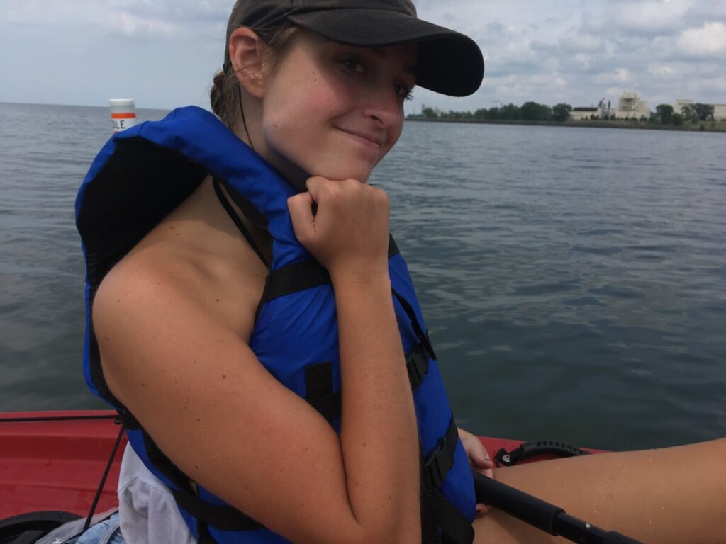 Abbie Kayaking in Lake Michigan